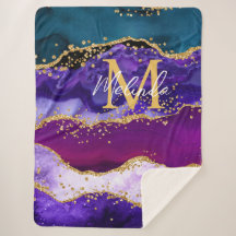 Agante Purpurina de imitación de pavo real púrpura