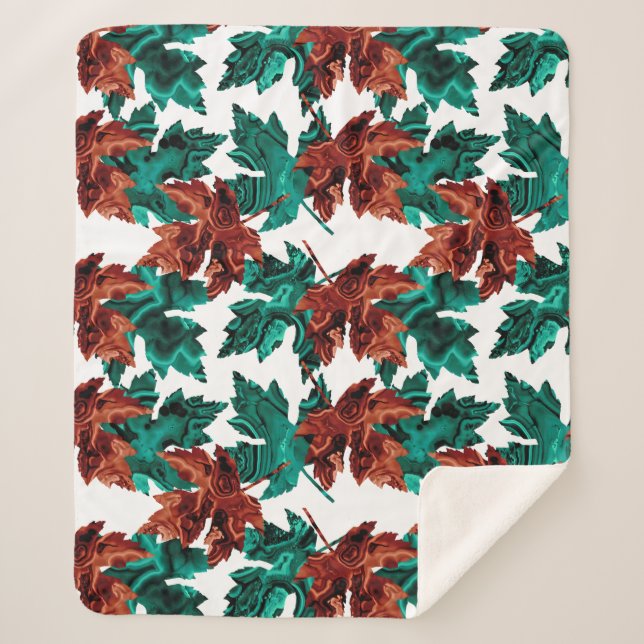 Manta Sherpa Agate Leaf Sherpa Blanket (Anverso)