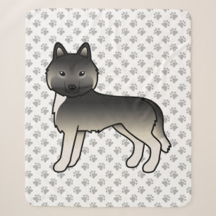 Manta Sherpa Agouti Siberian Husky Perro De Dibujos Animados Li