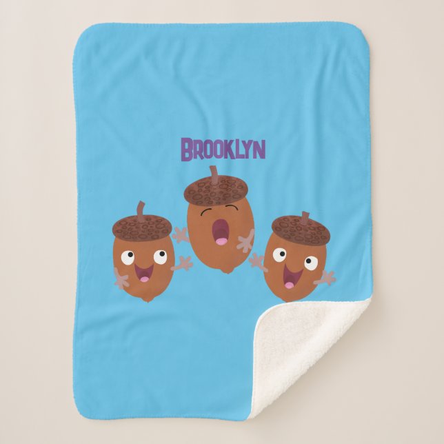 Manta Sherpa Agradables bellotas cantando personalizado para lo (Anverso)