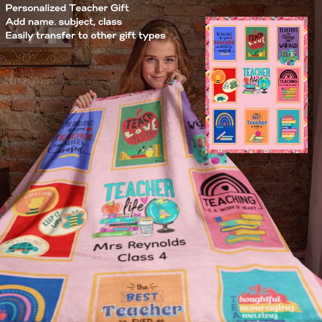 Manta Sherpa Agradecimiento personalizado del PROFESOR Gracias  (Subido por el creador)