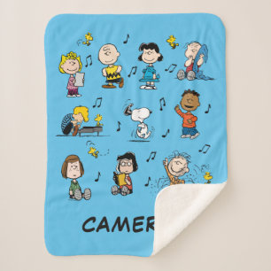 Manta Sherpa Agrega tu nombre   Charlie Brown y Gang