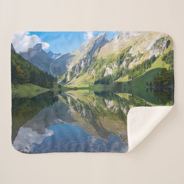 Manta Sherpa Agua | Alpes suizos en el lago Seealpsee Suiza (Anverso (horizontal))