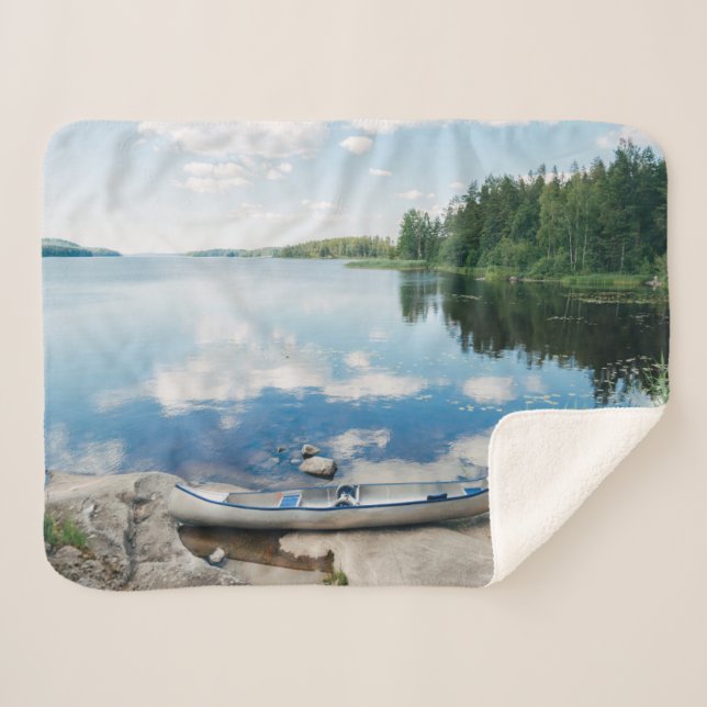 Manta Sherpa Agua | Canoa en el lago de Suecia (Anverso (horizontal))