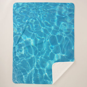 Manta Sherpa Agua de Piscina Azul Celeste Cristalina