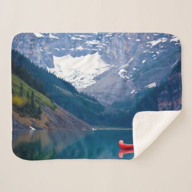 Manta Sherpa Agua | Lago Louise Montañas Rocosas Canadienses (Anverso (horizontal))