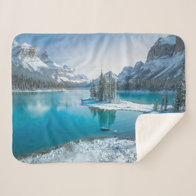 Manta Sherpa Agua | Parque nacional Jasper de invierno, Canadá (Anverso (horizontal))