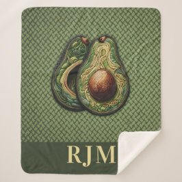 Manta Sherpa Aguacate Lover Faux Embroidery