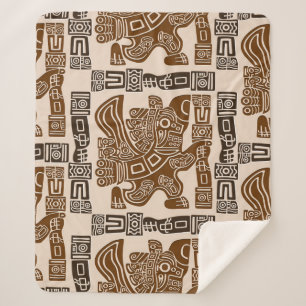 Manta Sherpa Águila azteca guerrera arte tribal antiguo