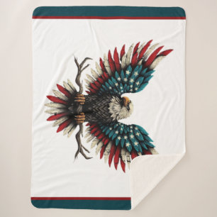 Manta Sherpa Águila calva norteamericana/estadounidense patriót
