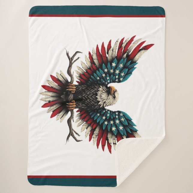 Manta Sherpa Águila calva norteamericana/estadounidense patriót (Anverso)