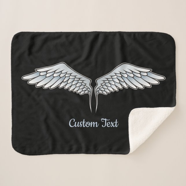 Manta Sherpa Alas azules grises Sherpa Blanket (Anverso (horizontal))