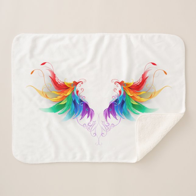 Manta Sherpa Alas del arco iris fluidas (Anverso (horizontal))