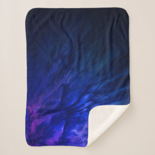 Manta Sherpa Alas místicas con plumas azules profundas