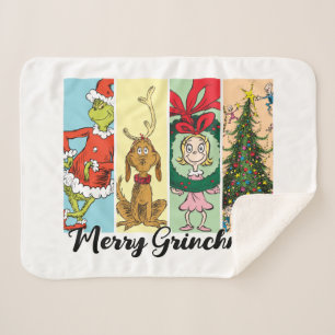 Manta Sherpa Alegre Grinchmas Collage Navideño