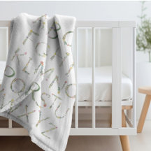 Alfabeto floral ABC Fleece Blanket