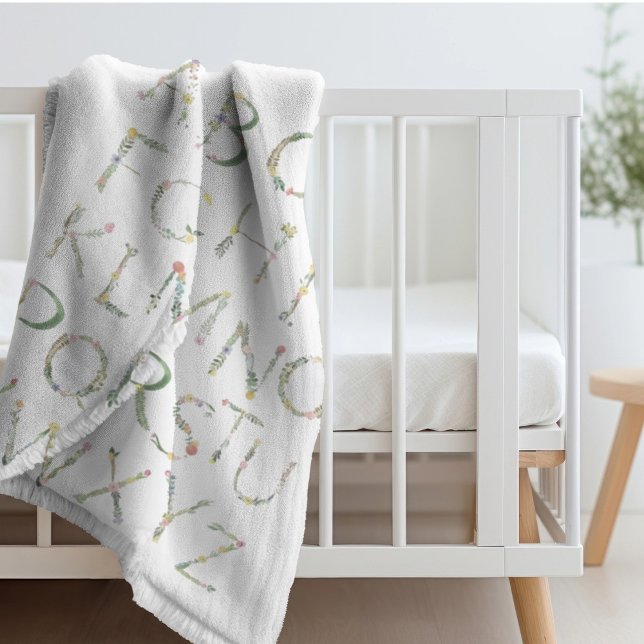 Manta Sherpa Alfabeto floral ABC Fleece Blanket (Subido por el creador)