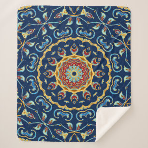 Manta Sherpa Alfombra de manala floral de color de agua orienta
