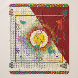 Manta Sherpa Alfombra persa colorida patrón de mandala 