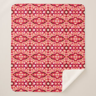 Manta Sherpa Alfombra persa roja sin costura. Resumen de textur