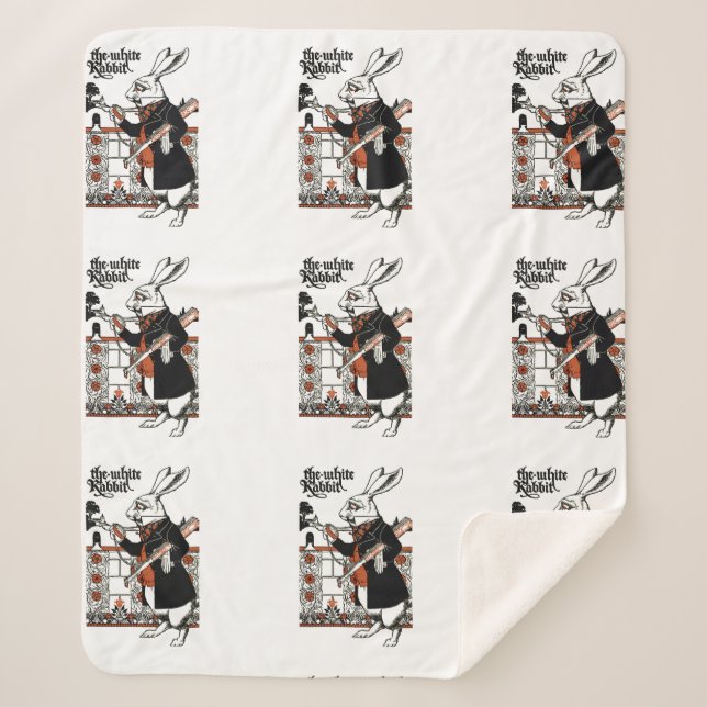 Manta Sherpa Alice White Rabbit Classic (Anverso)