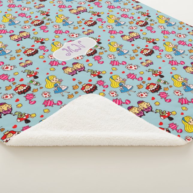 Manta Sherpa Alicia en Wonderland Comforter - Monograma ADD (3/4)