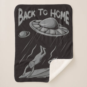 Manta Sherpa alienígena ufo navegando en ilustracion con vuelta