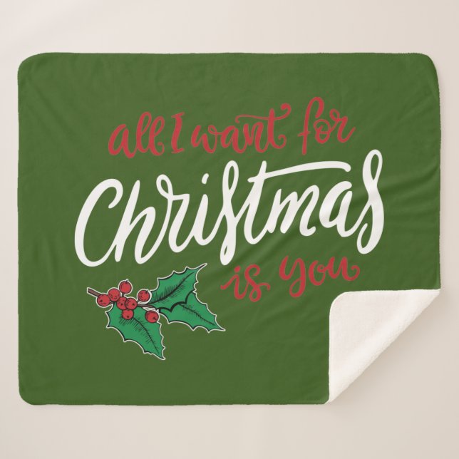 Manta Sherpa All I want for Christmas (Anverso (horizontal))