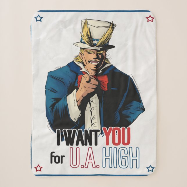 Manta Sherpa All Might fanart Blanket (Anverso)
