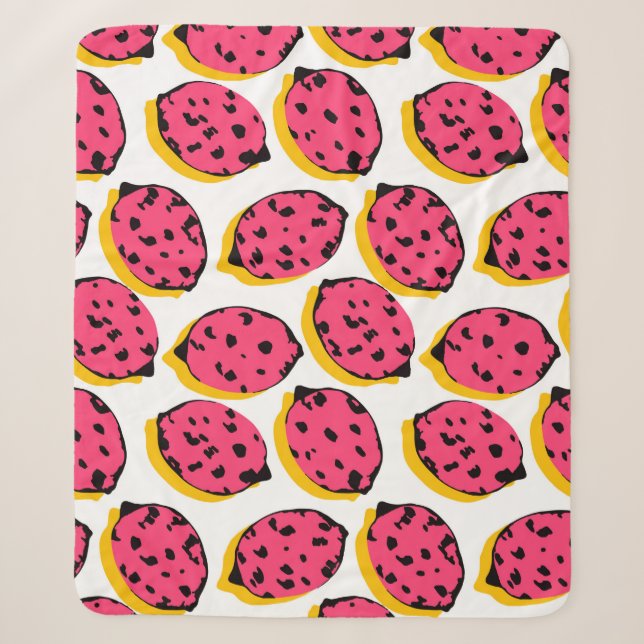 Manta Sherpa all over lemon patternabstract,art,background,cart (Anverso)