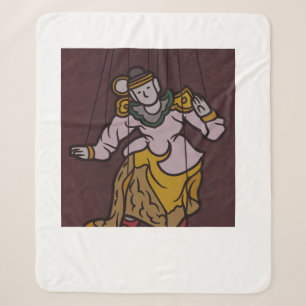 Manta Sherpa Almohada gráfica de arte con estilo de miniatura i
