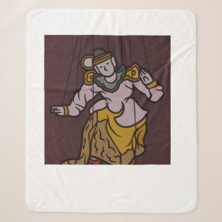 Manta Sherpa Almohada gráfica de arte con estilo de miniatura i