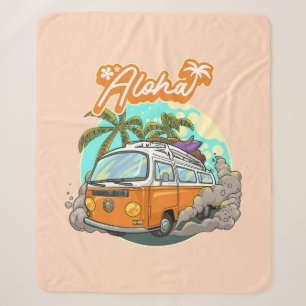 Manta Sherpa Aloha Retro Surf Van