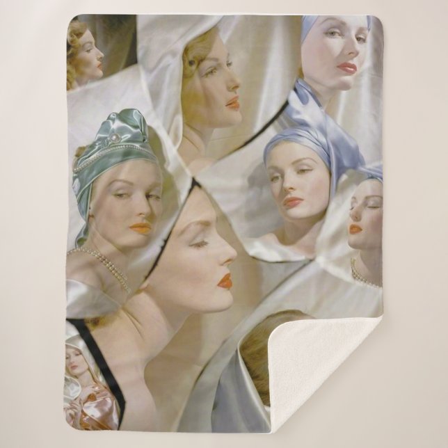 Manta Sherpa alrededor de 1940 hermosas mujeres imprimir (Anverso)