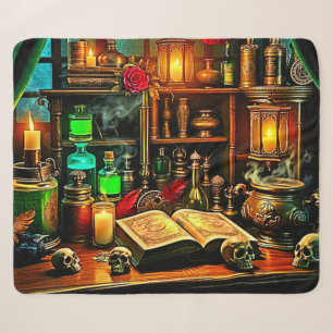Manta Sherpa Altar de Bruja Diseño de Infusión Mística Nocturna