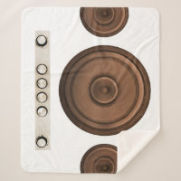 Altavoces retro: marrón, blanco aislado.