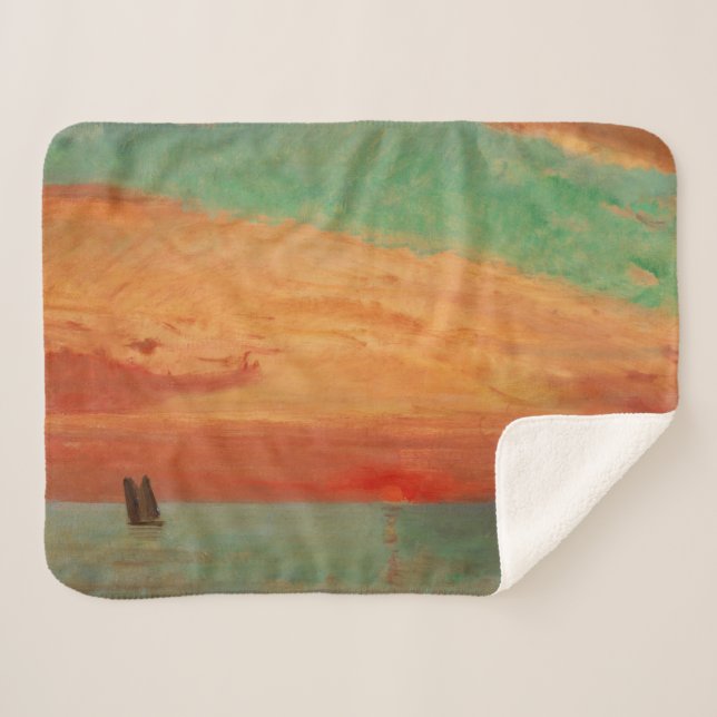 Manta Sherpa Amanecer sobre el Mar Oriental (arte asiático) (Ta (Anverso (horizontal))