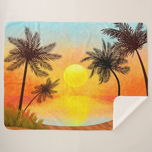 Manta Sherpa Amanecer tropical (Anverso (horizontal))