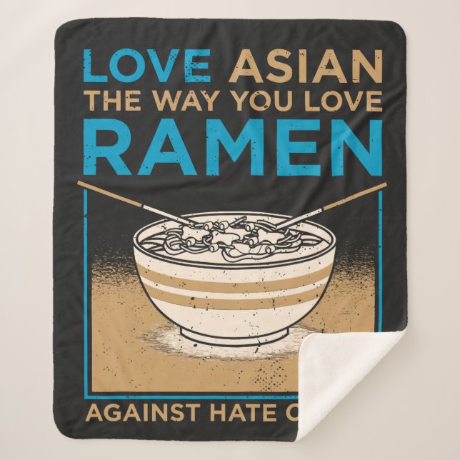 Manta Sherpa Amar a los asiáticos como a ti te gusta Ramen (Anverso)