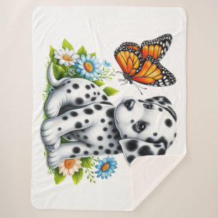 Manta Sherpa Amigos de Cute Dalmatian/Butterfly