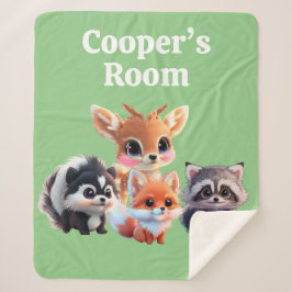 Manta Sherpa Amigos de Cute Woodland zorro zorrillo raccoon ven
