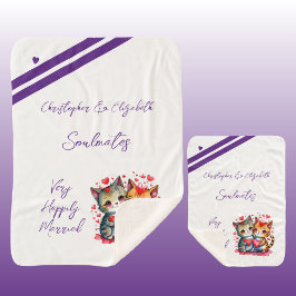 Manta Sherpa Amigos de la esposa lindo felino regalo de anivers