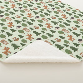 Manta Sherpa Amigos de Woodland Naturales Bebés Animales Árbole