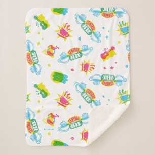 Manta Sherpa AMIGOS™ Patrón de Neón de Perk Central