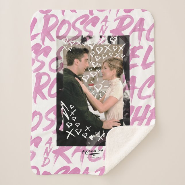 Manta Sherpa AMIGOS™ | Ross Y Rachel Doodled Hearts (Anverso)