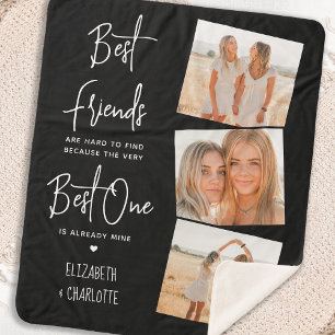 Manta Sherpa Amistad personalizada de fotos de los mejores amig