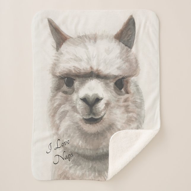 Manta Sherpa Amo las Napas Llama Sherpa Baby Blanket (Anverso)
