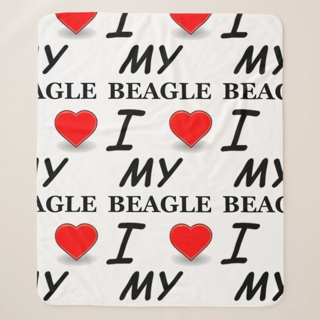 Manta Sherpa amor beagle (Anverso)