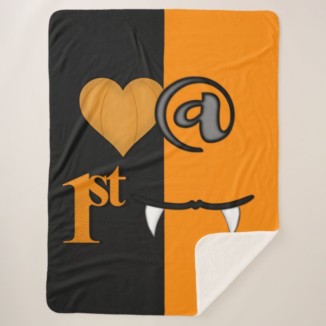 Manta Sherpa Amor En La Primera Bite Halloween (Anverso)