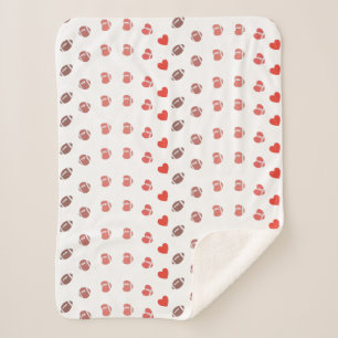 Manta Sherpa Amor Fútbol Americano - Corazón de fans de Gridiro